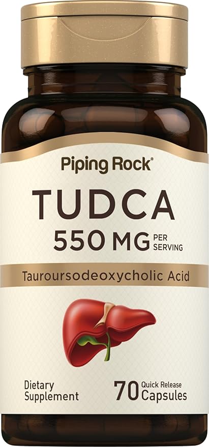 Piping Rock Tudca Supplement | 550mg | 70 Capsules | Tauroursodeoxycholic Acid | Non-GMO Gluten Free
