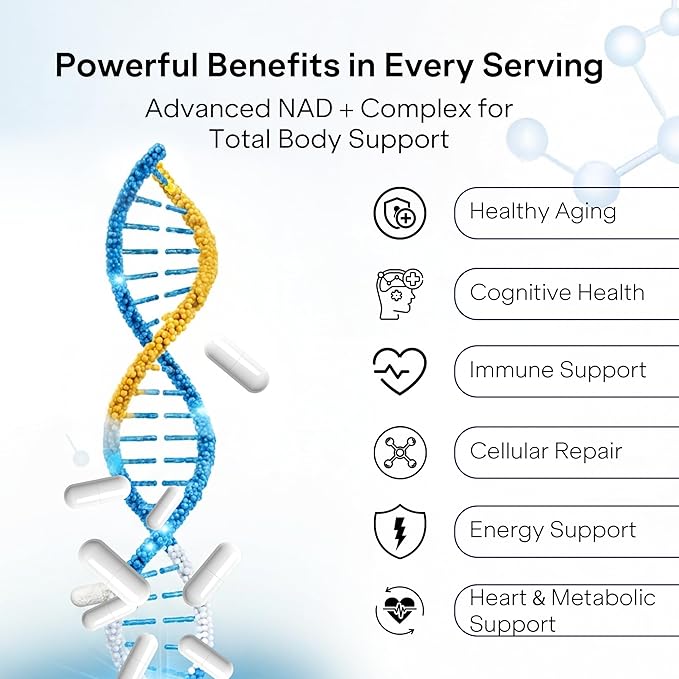 Liposomal NAD+ Supplement with Resveratrol - Nicotinamide Riboside 1000 Mg - NAD Supplements for Women &amp Men - NMN Supplement Alternative - Advanced NAD Resveratrol for Cellular Energy - 120 Capsu