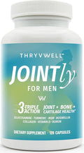 Jointly for Men – Joint Bone &amp Cartilage Supplement – Glucosamine Chondroitin MSM Turmeric Boswellia Collagen Vitamin D Calcium Hyaluronic Acid Magnesium &amp Boron – 120 Capsules