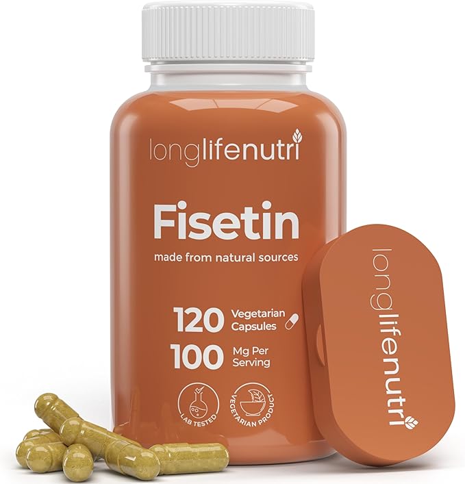 Fisetin 100mg - from Rhus Succedanea Stem Extract 120 Vegetarian Capsules Senolytic Supplement for Aging &amp Longevity 4-Month Supply Organic GMP Certified Made in USA