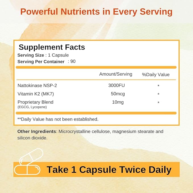 Vision Nutra Visiloc with Nattokinase 3000 FU NSP-2 &amp Vitamin K2 | Support Macular Function Visual Clarity &amp Circulatory Wellness | 90 Vegan Capsules
