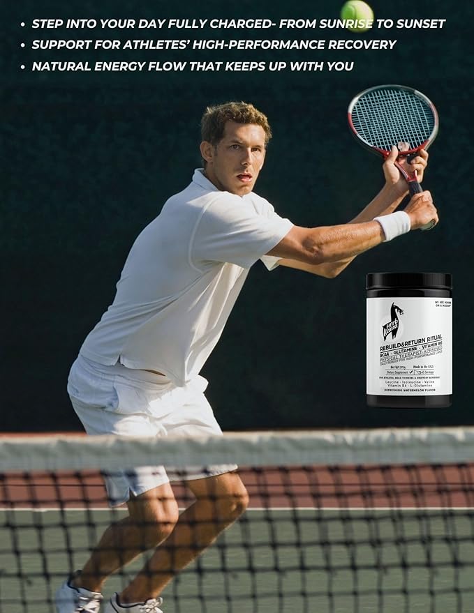 Rebuild &amp Return Ritual – BCAA · L-Glutamine · Vitamin B6 | Physical Therapist–Founded · Non-GMO · Gluten-Free · Sugar-Free · Refreshing Watermelon Flavor | 292g (45 Servings)