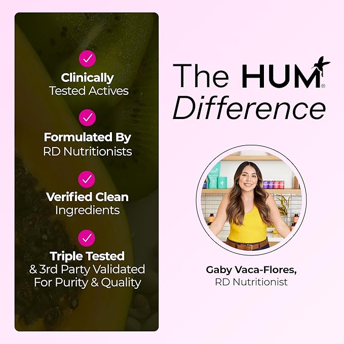 HUM Hair Strong Daily Hair Growth Gummies with Biotin Zinc Vitamin B12 to Support Growth Folic Acid &amp Vitamin B12 Gummy Vitamins for Healthy Hair Support for Women and Men 60 Gummies