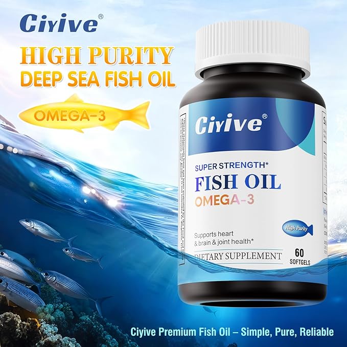Omega-3 Fish Oil containing Curcumin and Vitamin D3 Liquid Soft Dietary Supplement Capsules.