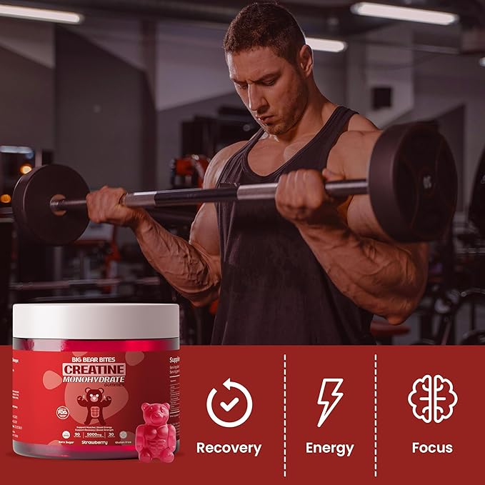 Creatine Monohydrate Gummies Bundle – Strawberry &amp Peach | 5000mg Per Serving | Sugar-Free Gluten-Free &amp Halal | 180 Gummies Total (2 x 90 Count) | for Men &amp Women