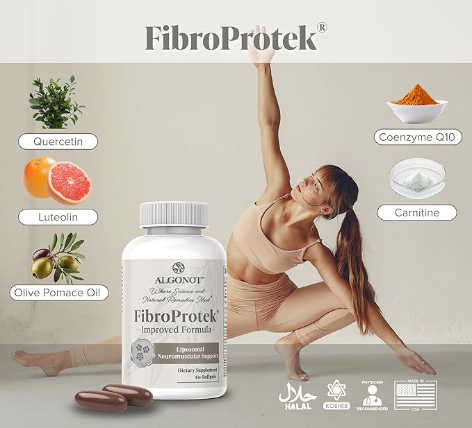Algonot FibroProtek – Physician Recommended with Exclusive Combination of Ingredients Including Luteolin Quercetin Carnitine Olive Pomace Oil – 60 Capsules