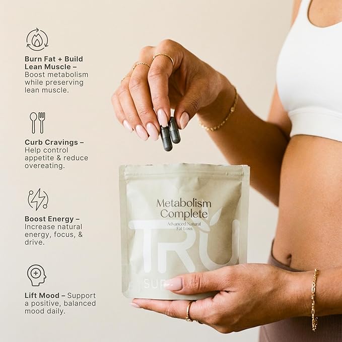 TRU Supplements Metabolism Advanced Fat Loss Fight Cravings Boost Mood No Jitters or Crash 30 Servings