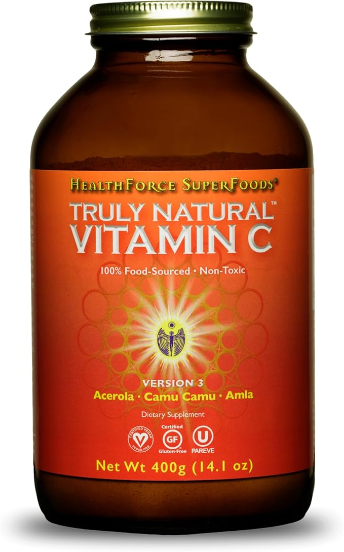 HEALTHFORCE SUPERFOODS Truly Natural Vitamin C - Immune Support Supplement with Camu Camu Berry - Vitamin C Supplement for Immune Health - Vegan Non-GMO - 400 Grams 67 Servings