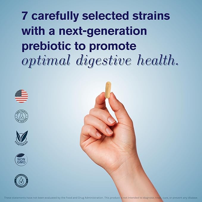 AccuBiotic Synbiotic 10 Billion CFU - Probiotic + Low FODMAP Prebiotic - Supplement for Digestive Immune &amp Gut Health - Supports Occasional Gas &amp Bloating - Shelf-Stable - for Women &amp Men