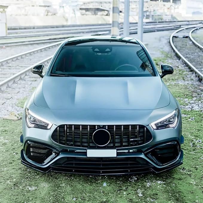 Car Front Bumper Lip Compatible for Mercedes CLA Class C118 CLA45 AMG 2019-2023 Spoiler Splitter Body Kits Diffuser Canard Lip(Color:Carbon Look)