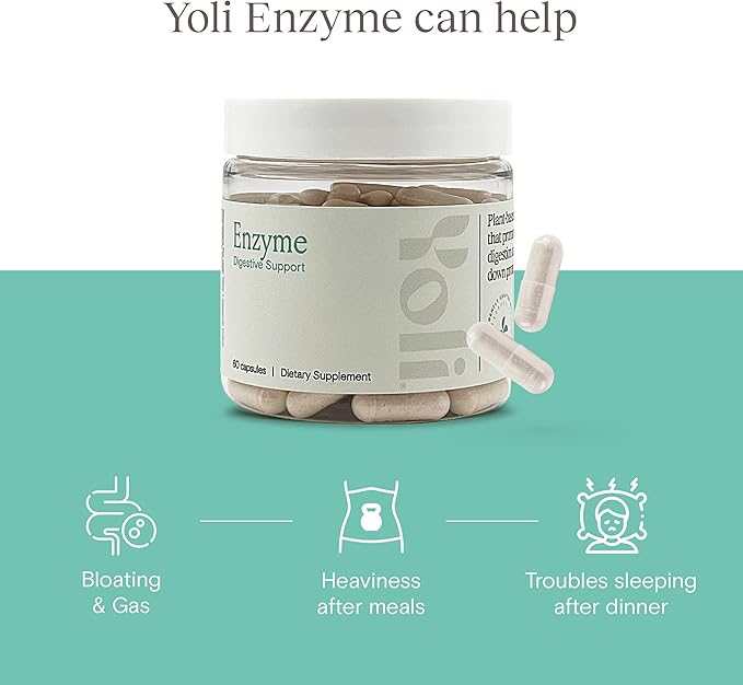 Yoli® Enzyme - Digestive Enzymes - Gut Health Supplements for Women and Men - Digestion Supplement 60 Count