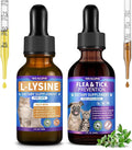 L-lysine Supplement for Cats to Boost Cat Immunity + Flea and Tick Support for Dogs and Cats Natural Flea Treatment Chicken &amp Bacon Flavor for Daily Wellness