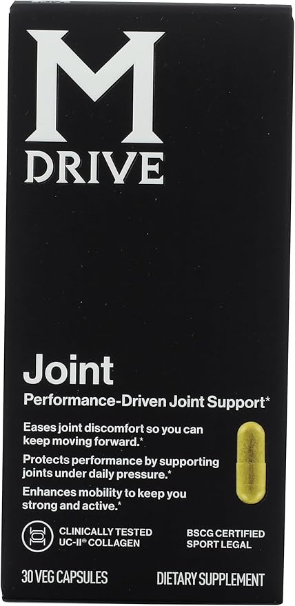 Mdrive Joint Support Supplement for Men - Supports Healthy Joint Function Flexibility Comfort &amp Mobility - Features UC-II Collagen Turmeric Curcumin &amp Sodium Hyaluronate from Hyaluronic Aci