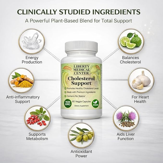 Cholesterol Support Supplement by Dr. Rodney Malisos – Heart Health &amp Cholesterol Wellness Formula with Bergamot Berberine Garlic Milk Thistle &amp Olive Leaf – 60 Capsules