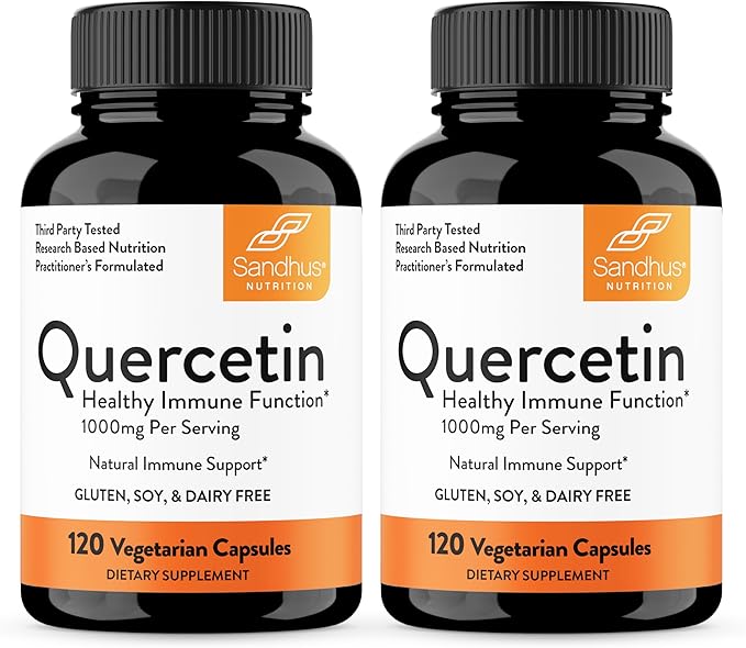 Sandhu's Quercetin 1000mg per Serving 120 Count (Pack of 2) &amp Liver Renew Detox Cleanse (70 Count)| Supports Immune Respiratory and Digestive Health