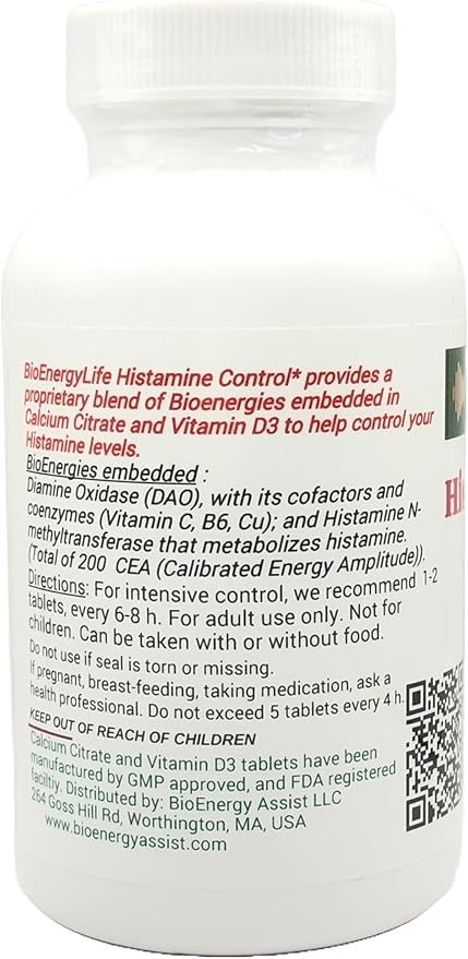 Histamine Control with Natural Energies - 120 Tablets - with Natural Frequencies of HNMT and DAO enzymes to Help Control Histamine Levels