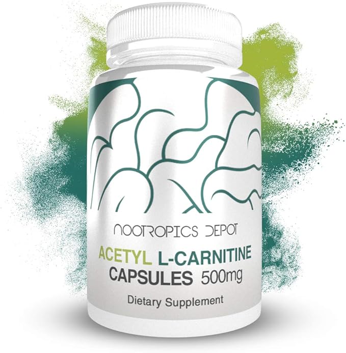 Nootropics Depot Acetyl L-Carnitine Capsules | 500mg | 90 Count | HCL Form | Energy Supplement | Supports Mitochondrial Function | ALCAR HCL