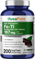 NusaPure Fo-Ti Capsules 167 mg 200 Veg Capsules (Non-GMO Vegan)
