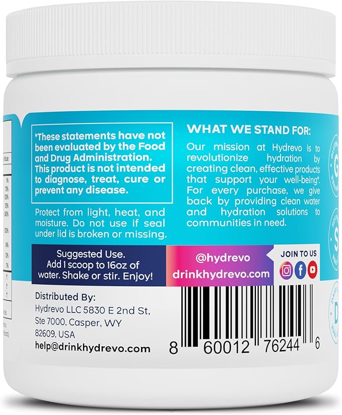 Electrolyte Powder with Amino Acids Drink Mix | Sugar Free Passionfruit 30 Servings | High Potassium Magnesium | Keto Friendly Non-GMO | Hydration Powder Hydration Revolution
