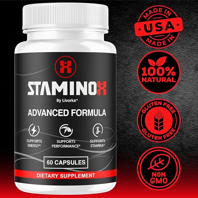 Staminox Capsules - Official Staminox Pills Advanced Supplement Support - Maximum Strength All Natural Premium Formula for Overall Health &amp Wellness Reviews 60 Capsules for 1 Month