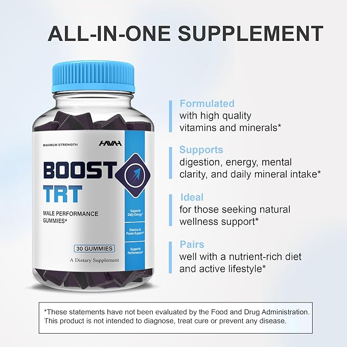 (5 Pack) Boost TRT Maximum Strength Performance Gummies BoostTRT Gummy Supplement Boost TRT Maximum Strength Advanced Shilajit Multivitamin Supplement BoostTRT Health Gummies (5 Month Supply)