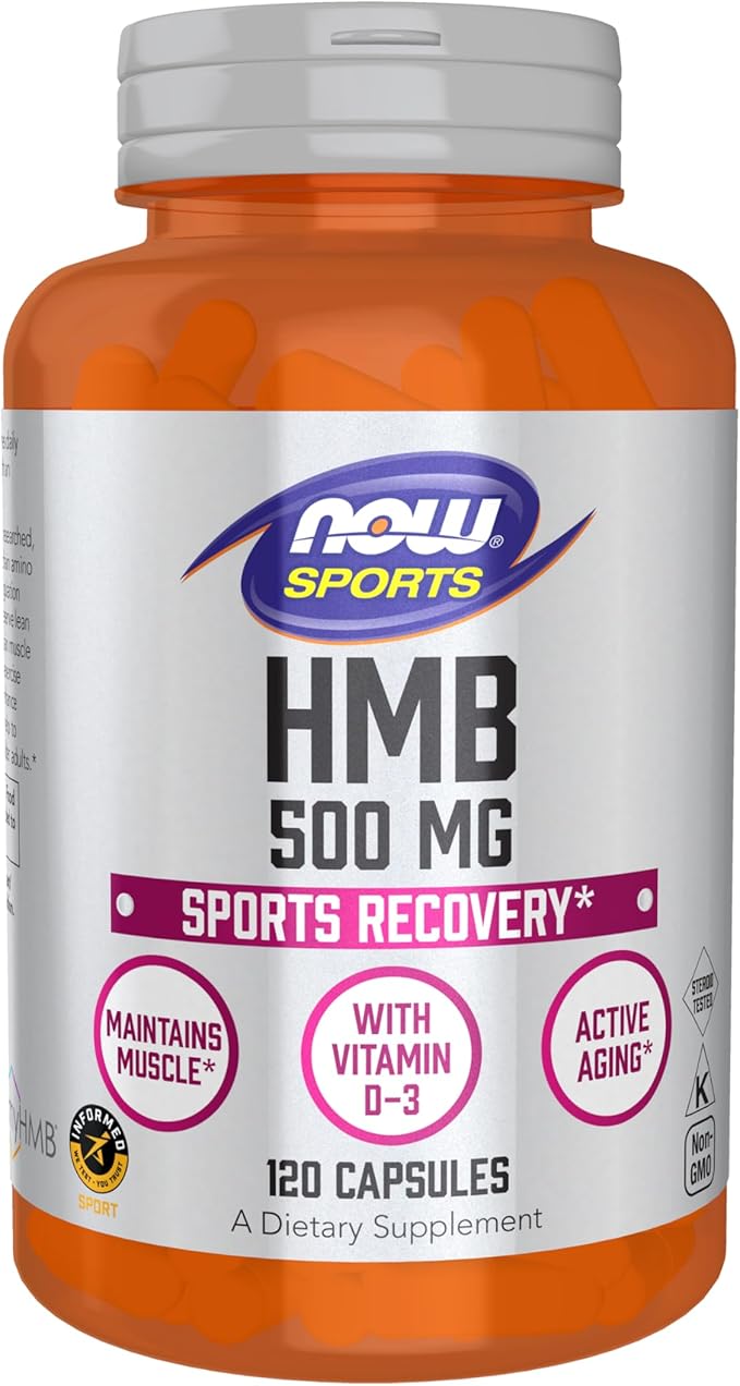 NOW Foods Sports Nutrition HMB (β-Hydroxy β-Methylbutyrate) 500 mg Sports Recovery* 120 Veg Capsules