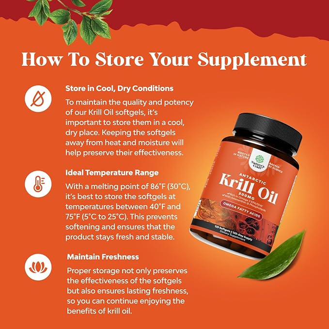Antarctic Krill Oil Softgels - High Absorption Omega 3 Fatty Acid Supplement with Potent EPA DHA Astaxanthin and Phospholipids - Wild Caught Burpless Fish Oil Omega 3 Supplement - 120 Count