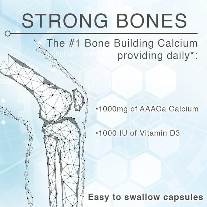 Lane Innovative - AdvaCAL 1000 Advanced Calcium Supplement Easy to Swallow Extra Small Capsule Supports Increased Bone Density (50 Servings)