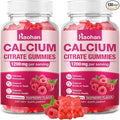 Calcium Citrate Gummies 1200mg - Sugar-Free Chewable Supplement for Women &amp Men with Bone Muscle &amp Immune Support - Raspberry Flavor 120 Count
