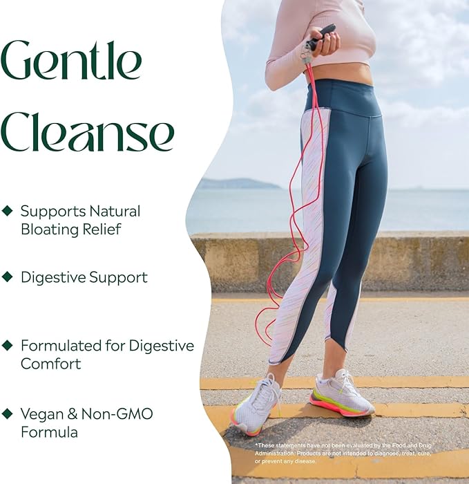 PURE Cleanse Capsules | Gentle Digestive Support for Women | Plant-Based Vegan &amp Non-GMO Formula | Supports Gut Health &amp Digestive Comfort | Clean Wellness Supplement | 60 Capsules (Pack of