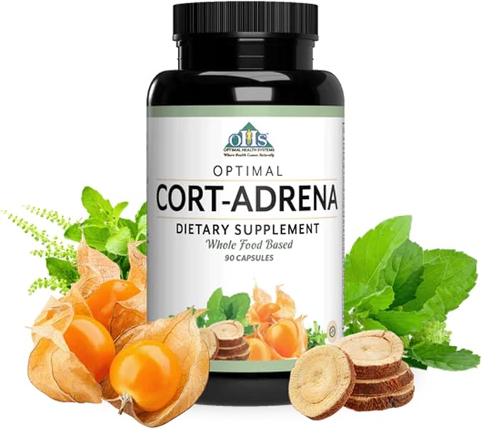 Optimal Cort-Adrena Boost Stress Formula 90 Capsules. Cortisol Reducing Formula.
