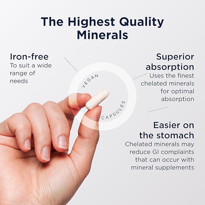 Designs for Health Complete Mineral Complex - Essential + Trace Minerals Supplement with Magnesium Malate Chromium Zinc + More - Iron-Free Multi Minerals Blend - Vegan + Gluten Free (90 Capsules)