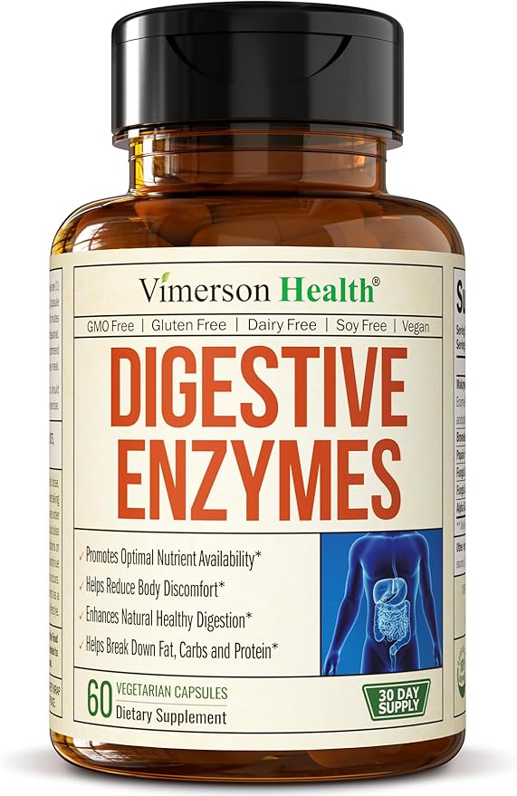 Digestive Enzymes - Probiotic Multi Enzyme (Enzimas Digestivas) - Digestive Supplements with Unique Makzyme-Pro Formula - Advanced Enzymes for Digestion Bowel Movements &amp Nutrient Absorption. 60