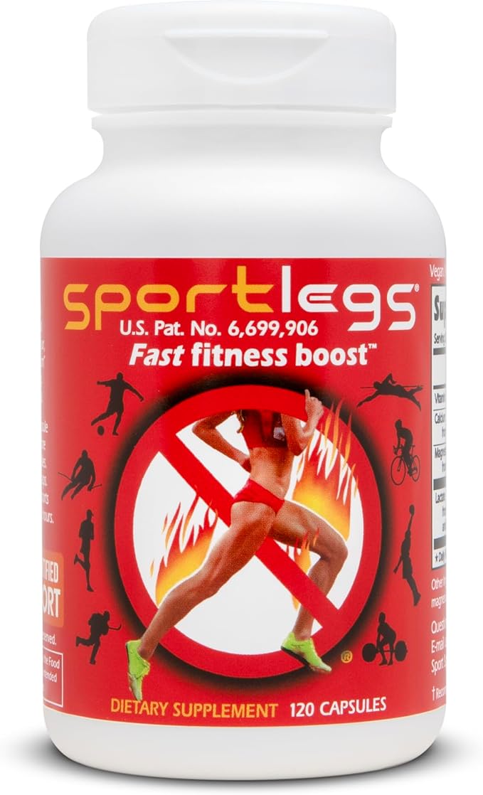 SPORTLEGS Pre-Exercise Metabolic Primer for Runners Cyclists and Endurance Athletes - Helps Muscles Use and Recycle Lactate for Smoother Longer Efforts - NSF Certified for Sport - 120 Capsules