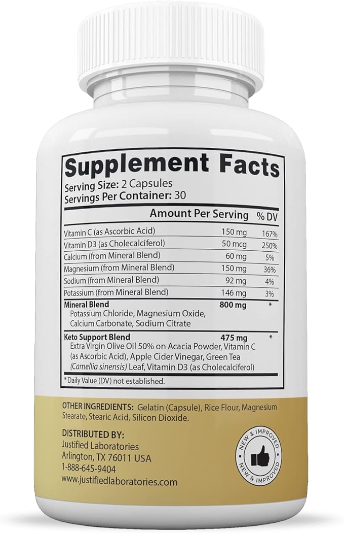 Justified Laboratories (5 Pack) Speedy Keto ACV Pills 1275MG Formulated with Apple Cider Vinegar Keto Support Blend Alternative to Gummies 300 Capsules