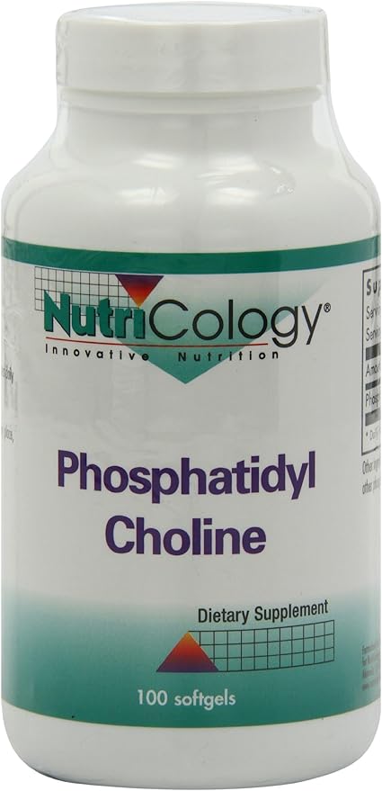 NutriCology Phosphatidyl Choline - 385 mg Phosphatidylcholine Lecithin - Brain Liver &amp Cell Membrane Support - Softgel Capsules - Soy-Based Supplement - 25 Servings - 100 Count