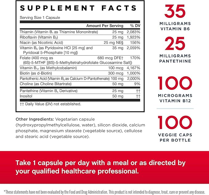 Jarrow Formulas B-Right - 100 Veggie Caps Pack of 2 - Low-Odor Vitamin B-Complex Formula - Energy &amp Metabolism Support - Promotes Brain Heart &amp Cardiovascular Health - 100 Count (Pack of 2)