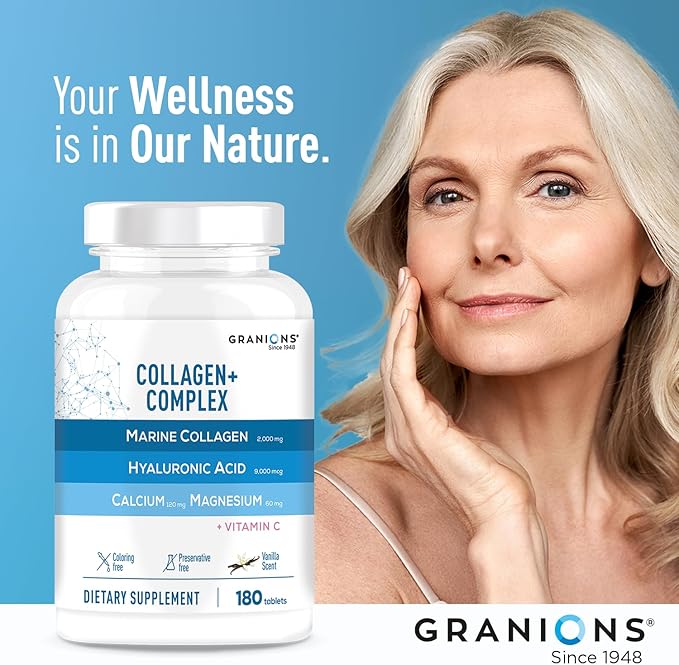 Granions Marine Collagen Lemon Powder and Collagen Complex Calcium Magnesium Beauty Bundle