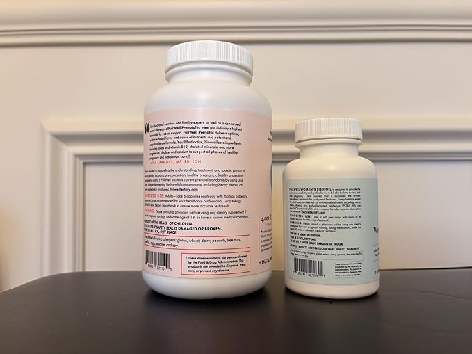 FullWell Women's Prenatal Essentials - Women’s Prenatal Multivitamin &amp Fish Oil - Supports Maternal Health &amp Fetal Development - Omega 3 DHA Folate &amp Choline- 30 Servings