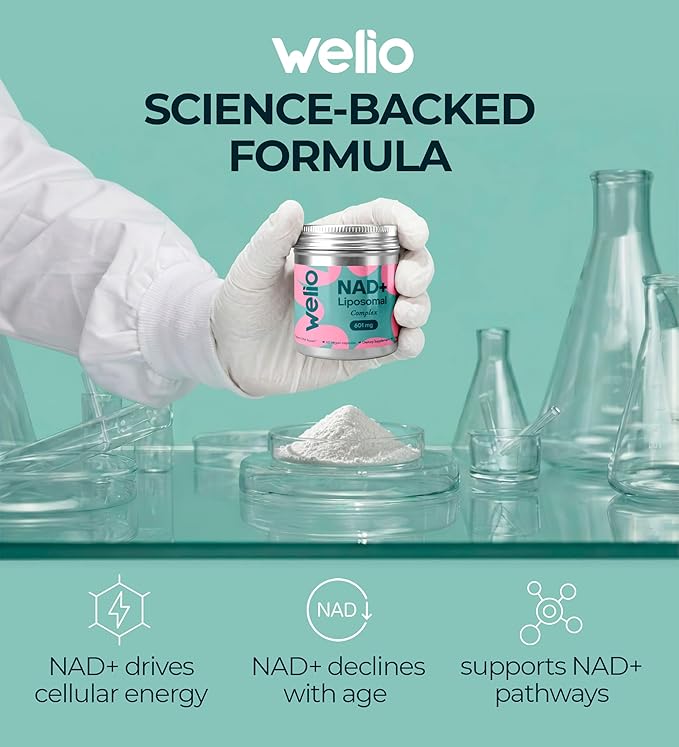 Liposomal NAD Supplement 601mg | Third-Party Tested High Purity NAD+ | Anti-Aging &amp Cellular Health | NMN Supplement Alternative | Advanced NAD+ Supplement for Women &amp Men – 60 Capsules