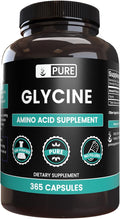 PURE ORIGINAL INGREDIENTS Glycine (365 Capsules) No Magnesium Or Rice Fillers Always Pure Lab Verified