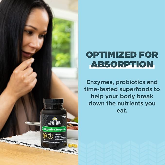 Ancient Nutrition Leaky Gut Capsules 60 Count + Digestive Enzymes Capsules 90 Count