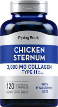 Piping Rock Chicken Sternum Type II Collagen Supplement | 3000mg | 120 Capsules | with Hyaluronic Acid | Non-GMO Gluten Free