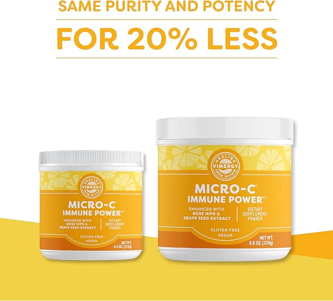 Vimergy Micro-C Immune Power TM *- 250g– 69 Servings – 2000mg/serving – Gentle Form – Antioxidant Phytonutrients – Immune &amp Nerve Support – Benefits Bone &amp Cartilage – Gluten-Free – Kosher – V
