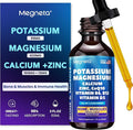 Potassium Magnesium Calcium Zinc Liquid Complex – Chelated Minerals with D3 B6 B12 &amp CoQ10 for Superior Absorption Heart Bone Muscle Sleep &amp Anti-Aging Support 2 Fl Oz(60ml)