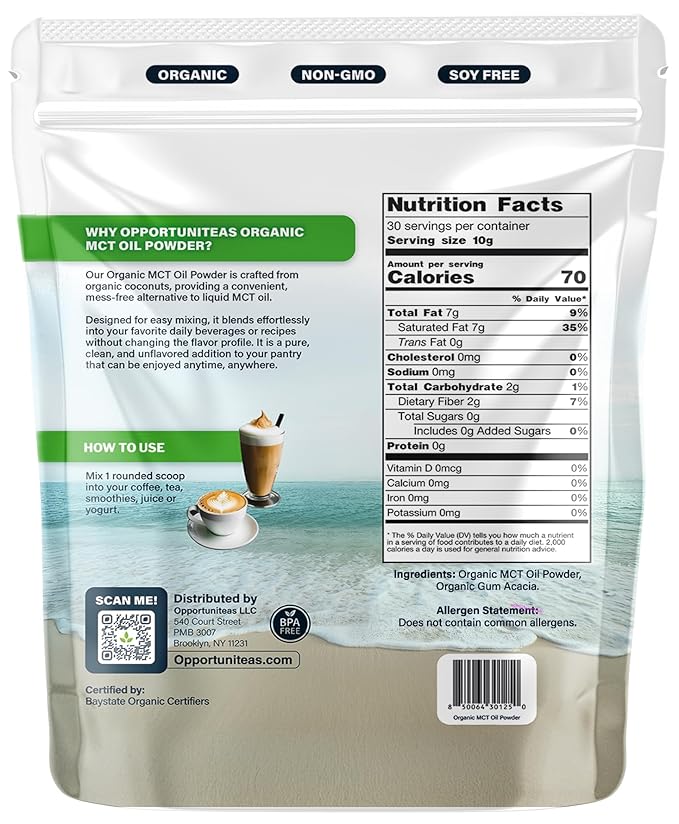 Organic MCT Oil Coffee Creamer – 100% Coconut Derived – Keto &amp Paleo Friendly Food Ingredient – Easy to Mix &amp Unflavored