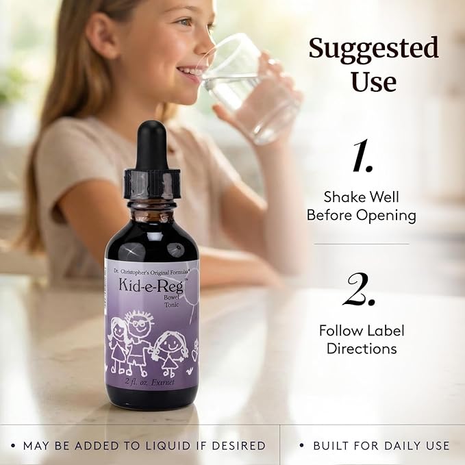 Christopher's Original Formulas Kid-e-Reg Bowel Tonic – Herbal Formula for Kids – Great Taste – 2 oz (Pack of 2)