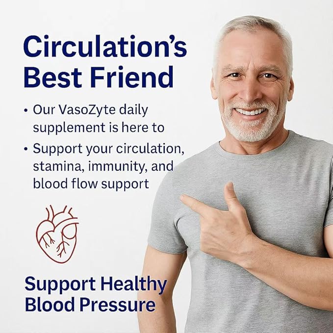 FFTSH Healthy Blood Flow Supplement for Men – Natural Nitric Oxide Booster with Advanced Vaso Capillary Expanding Compound – Supports Heart &amp Brain Health Improves Circulation &amp Vitality – 60