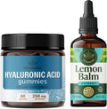 HERBAMAMA Hyaluronic Acid and Lemon Balm Kit - Bundle of 250 mg Hyaluronic Acid Gummies &amp Lemon Balm Leaf Extract 4 fl oz - Vegan Non-GMO Alcohol-Free - 2 Pack
