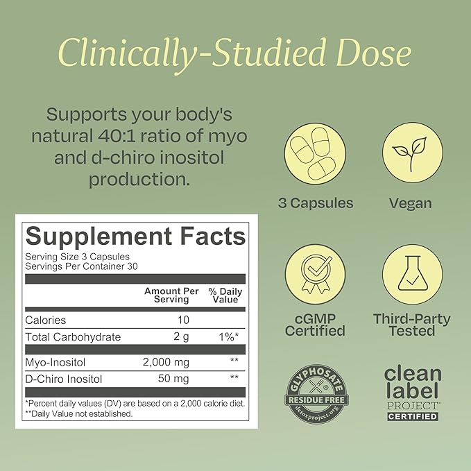 BOND Myo-Inositol &amp D-Chiro Inositol Supplement for Women | Supports PCOS &amp Hormone Balance Ovulation &amp Regular Cycles – 40:1 Ratio | Fertility Supplements for Women | 90 Vegan Capsules (